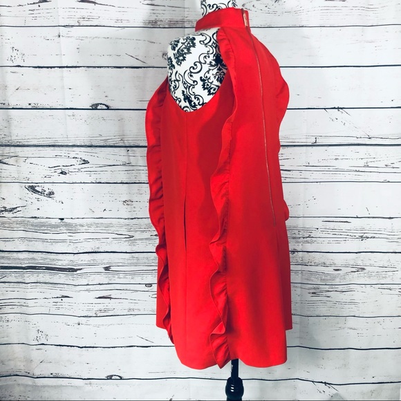 Ted Baker Torriya Ruffle Tunic Dress High Collar Pockets Sleeveless Ted Size 2 - Picture 9 of 13